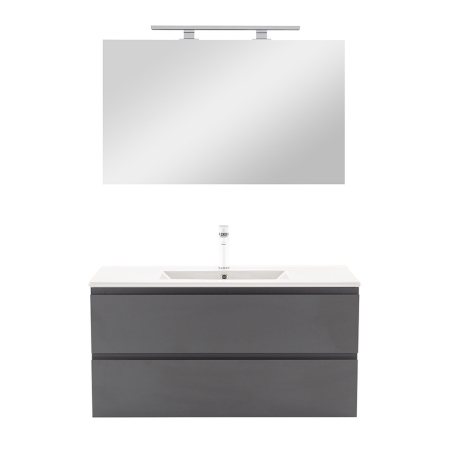 Leziter Vario Pull 100 mobilier de baie complet alb-antracit [3]