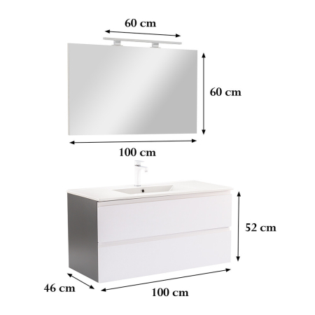 Leziter Vario Pull 100 mobilier de baie complet antracit-alb [2]