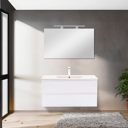 Leziter Vario Pull 100 mobilier de baie complet stejar-alb [1]