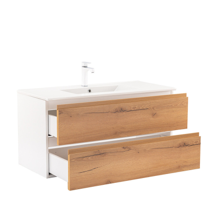 Leziter Vario Pull 100 mobilier de baie complet alb-oraș [4]