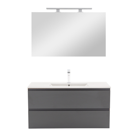 Leziter Vario Pull 100 mobilier de baie complet stejar-antracite [3]