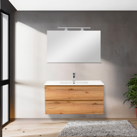 Leziter Vario Pull 100 mobilier de baie complet stejar- stejar [1]