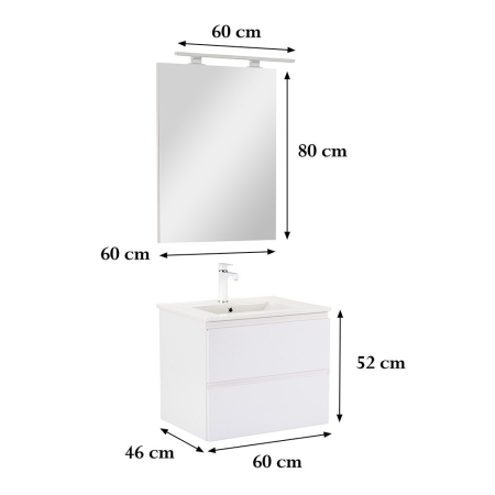 Leziter Vario Pull 60 mobilier de baie complet alb-alb [2]