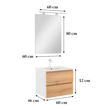 Leziter Vario Pull 60 mobilier de baie complet alb-cenușă [2]