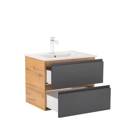 Leziter Vario Pull 60 mobilier de baie complet stejar-antracite [4]