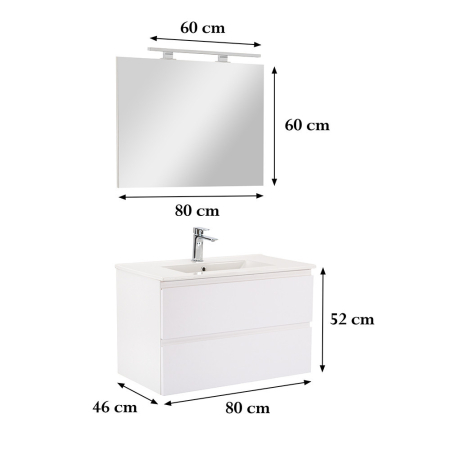 Leziter Vario Pull 80 mobilier de baie complet alb-alb [2]