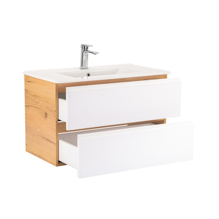 Leziter Vario Pull 80 mobilier de baie complet stejar-alb [4]