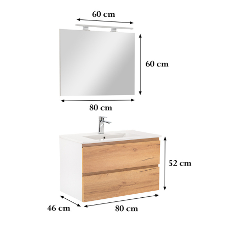 Leziter Vario Pull 80 mobilier de baie complet alb-oraș [2]