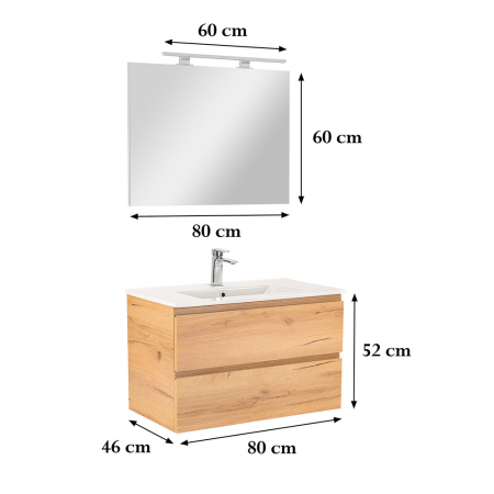 Leziter Vario Pull 80 mobilier de baie complet stejar stejar [2]