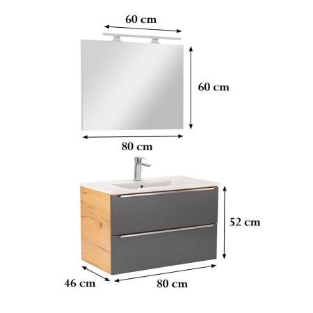 Leziter Set mobilier baie Vario Trim 80 complet [2]