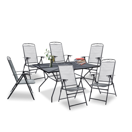 Leziter Set mobilier de grădină Alfi 6+1 negru [4]