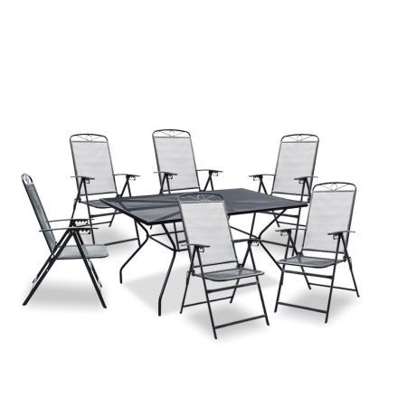 Leziter Set mobilier de grădină Alfi 6+1 negru [0]