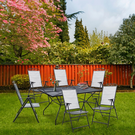 Leziter Set mobilier de grădină Alfi 6+1 negru [1]