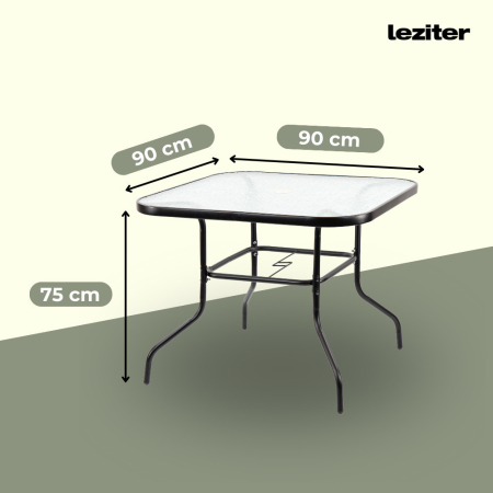 Leziter Set mobilier de grădină Amira 4+1 negru [2]