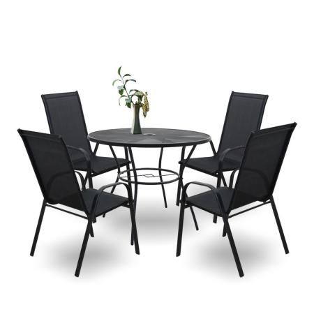 Produse temporar indisponibile - Leziter Set mobilier de grădină Arcom 4+1 negru