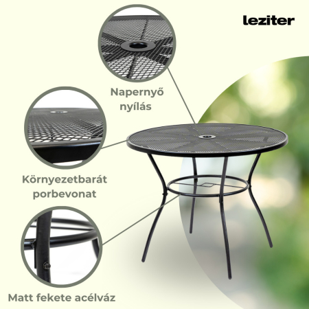 Leziter Set mobilier de grădină Arcom 4+1 negru [4]