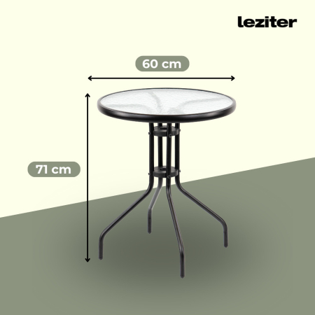 Leziter Set mobilier de grădină Arvin Balcon negru [2]