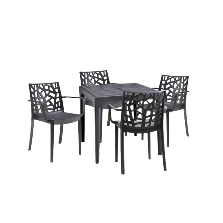 Produse temporar indisponibile - Leziter Set mobilier de grădină Capo 4+1 cotiere grafit