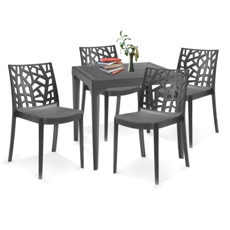 Produse temporar indisponibile - Leziter Set mobilier de grădină Capo 4+1, grafit