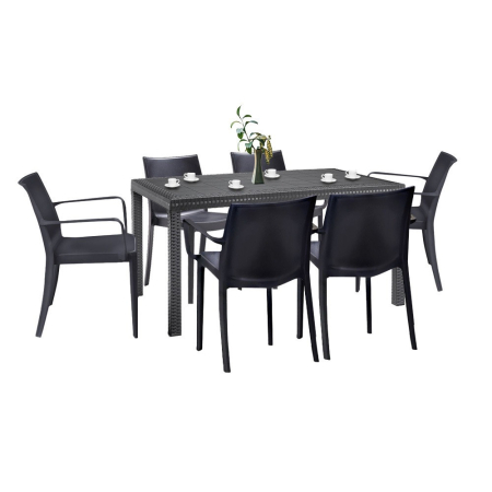 Produse temporar indisponibile - Leziter Set mobilier de grădină Carlo 6+1, grafit