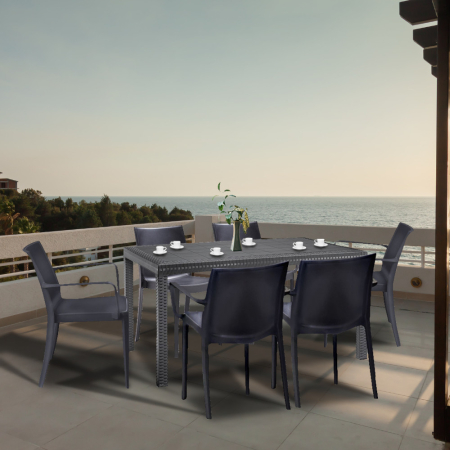 Leziter Set mobilier de grădină Carlo 6+1, grafit [2]