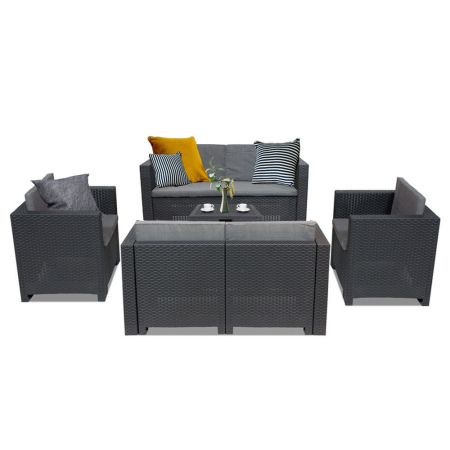 Produse temporar indisponibile - Leziter Set mobilier de grădină City Big cu 6 locuri, grafit