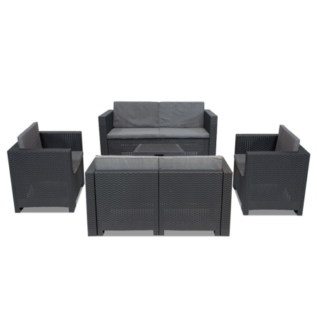 Leziter Set mobilier de grădină City Big cu 6 locuri, grafit [1]