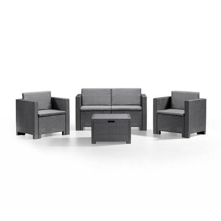 Leziter Set mobilier de grădină City cu 4 locuri, grafit [1]