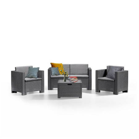 Produse temporar indisponibile - Leziter Set mobilier de grădină City cu 4 locuri, grafit
