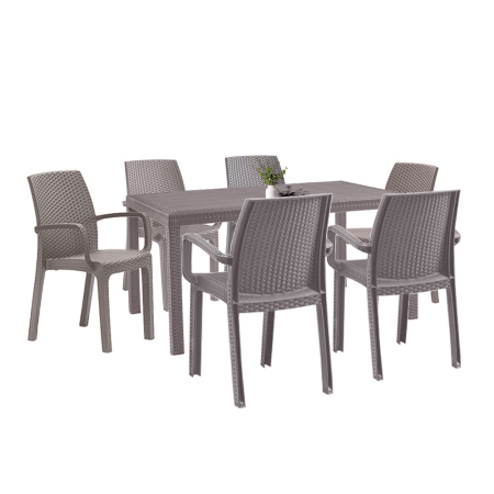 Produse temporar indisponibile - Leziter Set mobilier de grădină Corri 6+1 cappuccino