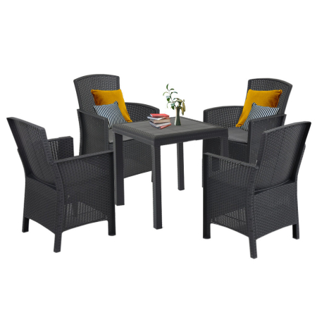 Produse temporar indisponibile - Leziter Set mobilier de grădină Dima 4+1, grafit