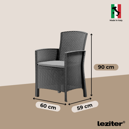 Leziter Set mobilier de grădină Dima 4+1, grafit [3]