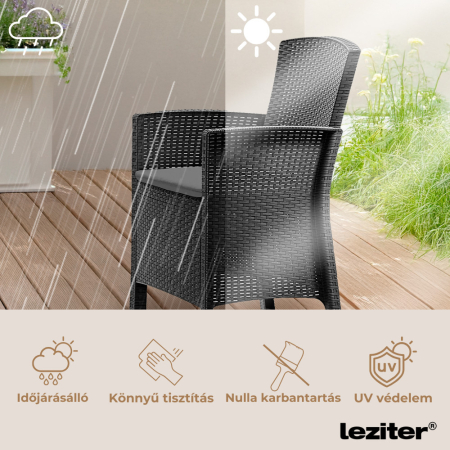 Leziter Set mobilier de grădină Dima 4+1, grafit [5]
