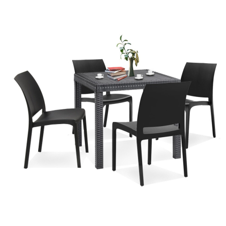 Produse temporar indisponibile - Leziter Set mobilier de grădină Divo 4+1, grafit