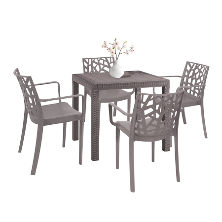Produse temporar indisponibile - Leziter Set mobilier de grădină Donato 4+1 cappuccino