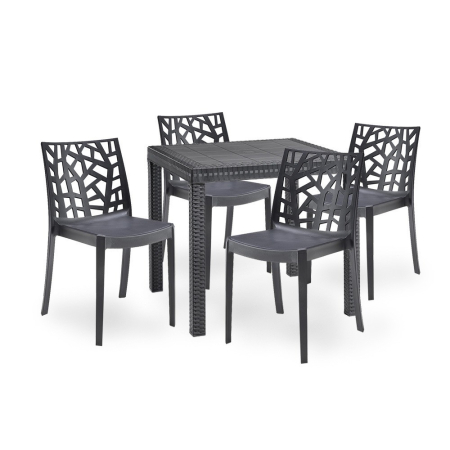 Leziter Set mobilier de grădină Donato 4+1, grafit [1]