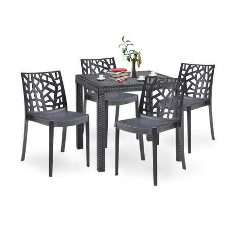 Produse temporar indisponibile - Leziter Set mobilier de grădină Donato 4+1, grafit