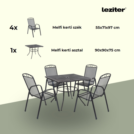 Leziter Set mobilier de grădină Eliza 4+1 negru [9]