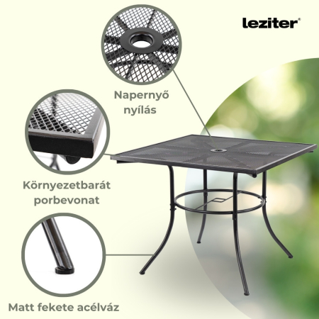 Leziter Set mobilier de grădină Eliza 4+1 negru [4]
