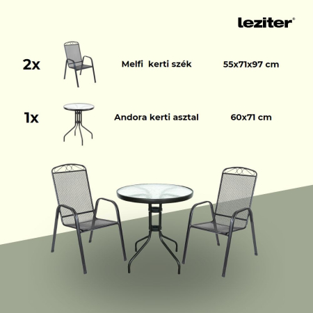 Leziter Set mobilier de grădină Estero pentru balcon, negru [9]