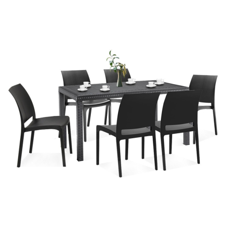 Produse temporar indisponibile - Leziter Set mobilier de grădină Gallo 6+1, grafit