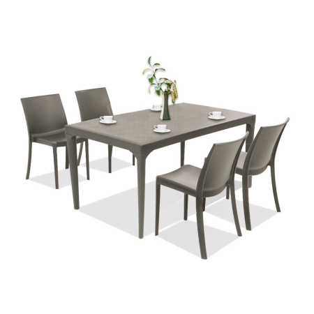 Produse temporar indisponibile - Leziter Set mobilier de grădină Grando 4+1 cappuccino