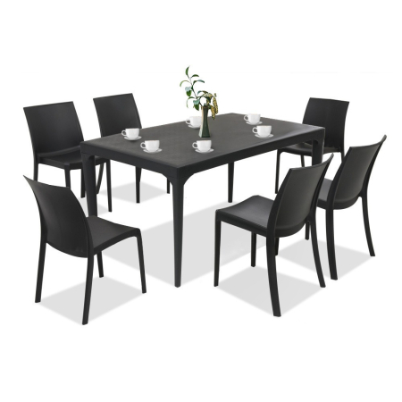 Produse temporar indisponibile - Leziter Set mobilier de grădină Grando 6+1, grafit