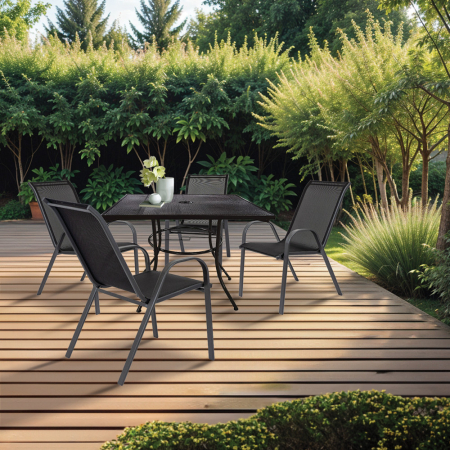 Leziter Set mobilier de grădină Helen 4+1 negru [1]