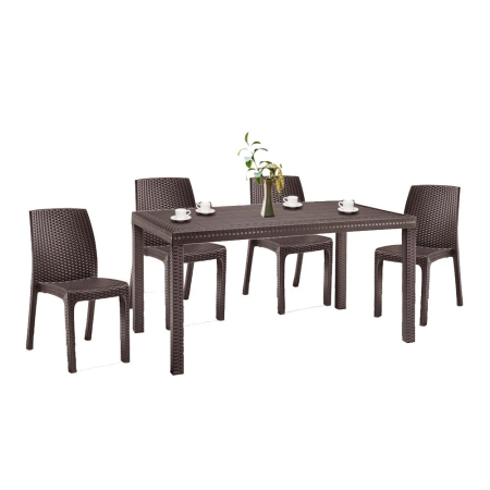 Produse temporar indisponibile - Leziter Set mobilier de grădină Hellda 4+1 maro