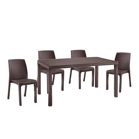 Leziter Set mobilier de grădină Hellda 4+1 maro [1]