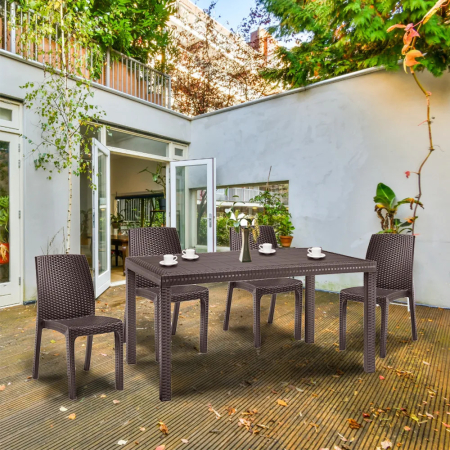 Leziter Set mobilier de grădină Hellda 4+1 maro [2]