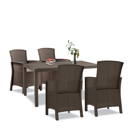 Produse temporar indisponibile - Leziter Set mobilier de grădină Hellma 4+1 maro