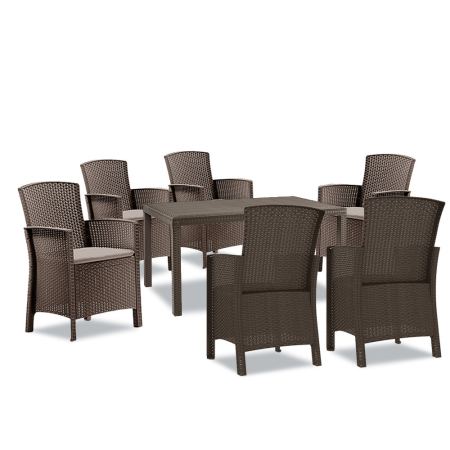 Leziter Set mobilier de grădină Hellma 6+1 maro [1]