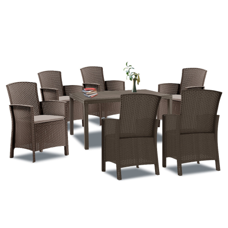 Produse temporar indisponibile - Leziter Set mobilier de grădină Hellma 6+1 maro